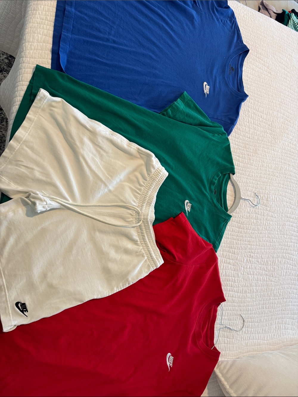 Nike Men’s White Athletic Shorts with Embroidered Logo